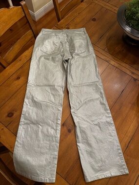 Metallic Silver Wide-Leg Jeans Kut from the Kloth